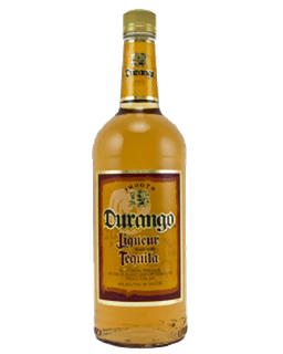 Image of a bottle of Durango Smooth Gold Tequila, featuring a sleek design with an orange label and black accents.