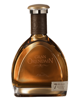 Image of a bottle of Gran Orendain 7 Year Extra Anejo Tequila, featuring a sleek design with a clear label and bronze accents.