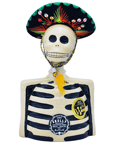 Skelly Añejo Tequila: A bottle of Skelly Añejo Tequila, featuring a distinctive label design, embodying the rich flavors and smoothness of a well-aged tequila.