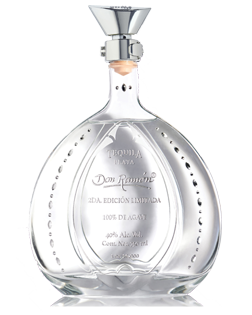 Image of a bottle of Don Ramón Limited Edition Plata Tequila featuring a slick design with a clear label and silver accents.