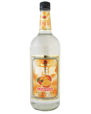 Image of a bottle of Potter's Triple Sec Liqueur featuring a sleek design with an orange label with oranges and white accents.